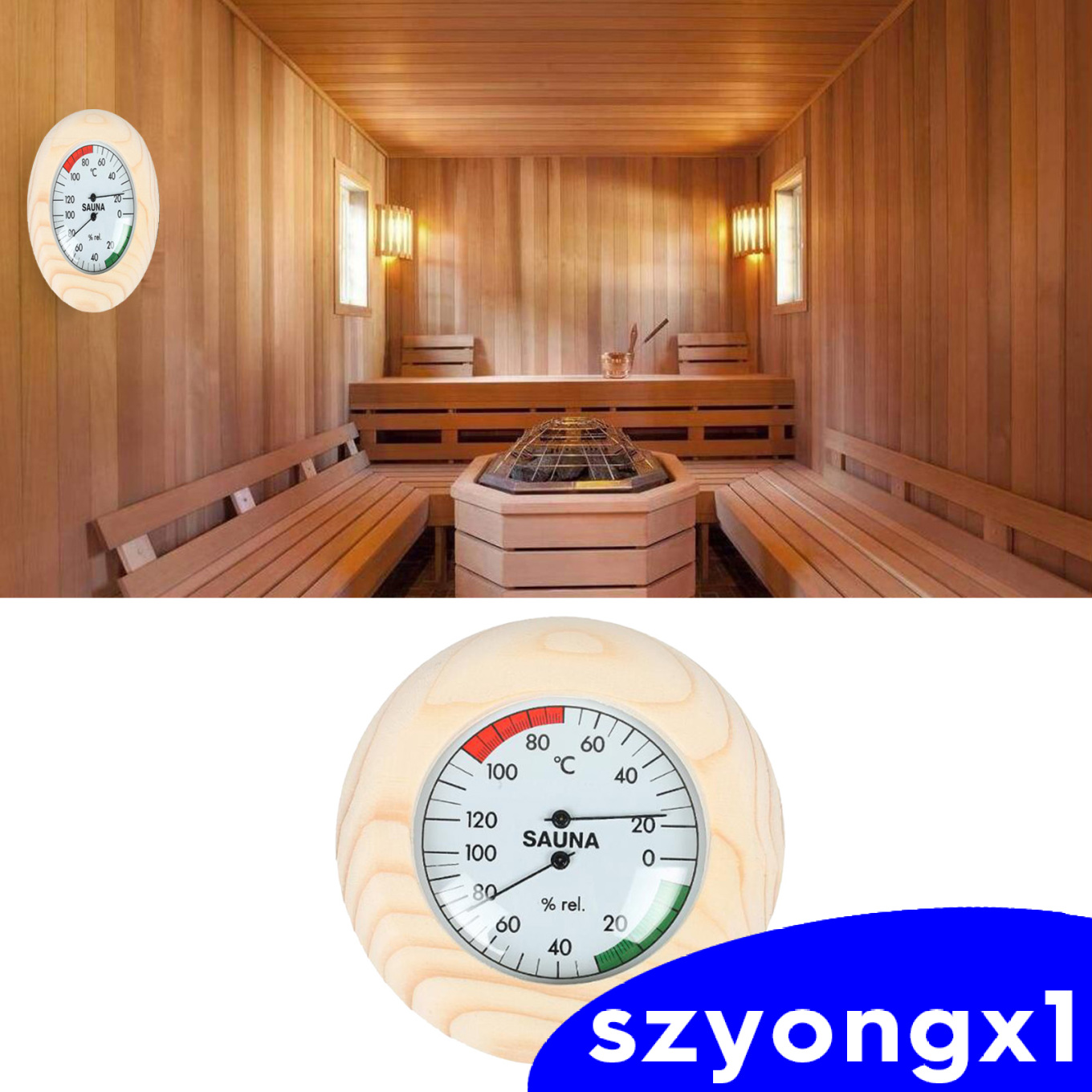 Best sale！ Digital Sauna Wooden Hygrothermograph Thermometer & Hygrometer fpr Sauna Room