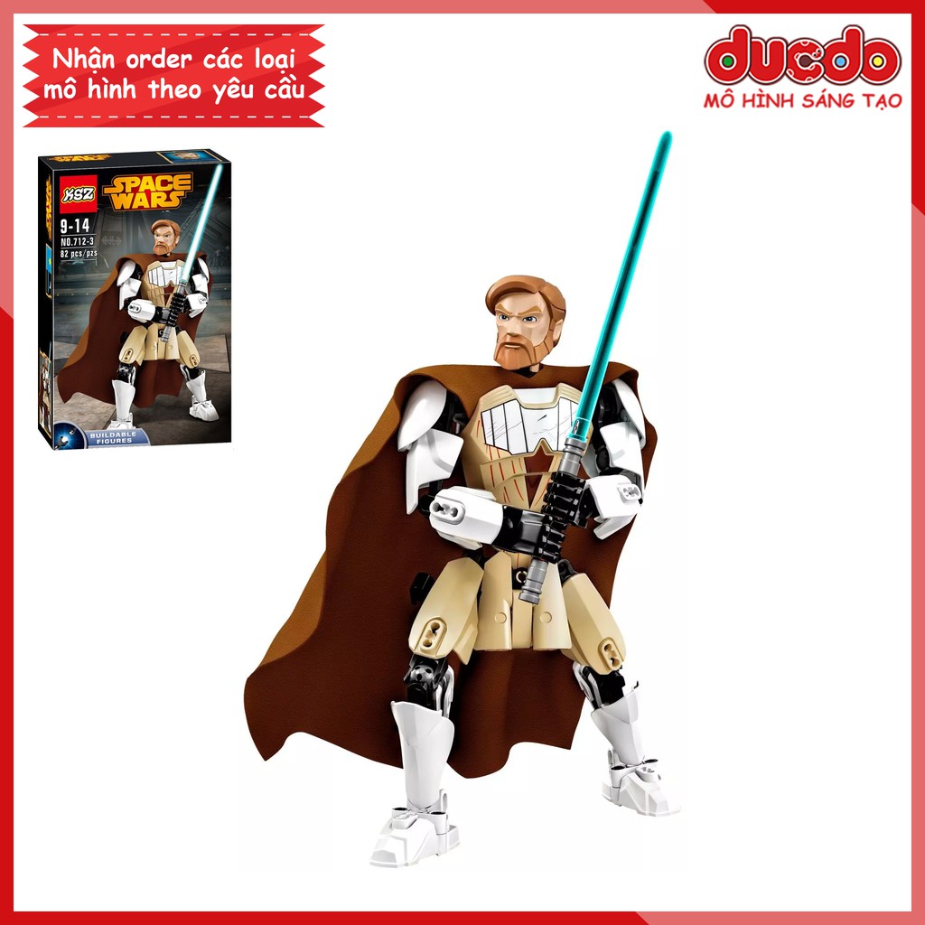 No.712-3 Lắp ghép Chiến tranh giữa các vì sao Obi Wan Kenobi - Đồ chơi Xếp hình Mô hình Minifigures 75109