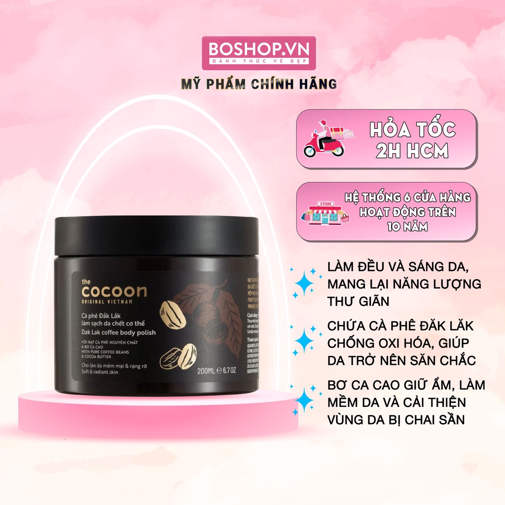 Tẩy Da Chết Toàn Thân Cà Phê Cocoon Đắk Lắk 200ml
