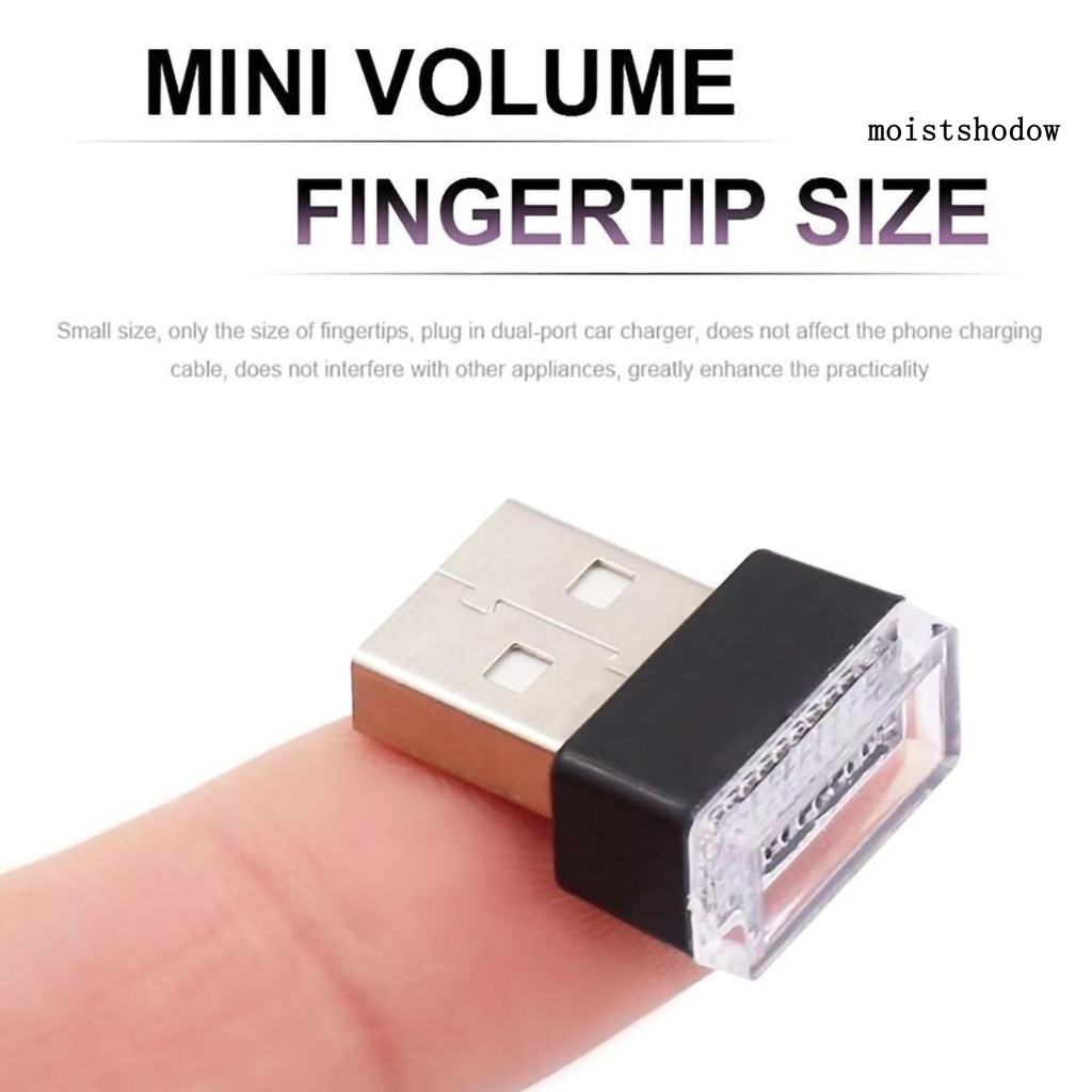 Đèn LED mini Mwcd 18mA 5V sạc USB tạo không khí trang trí nội thất xe hơi