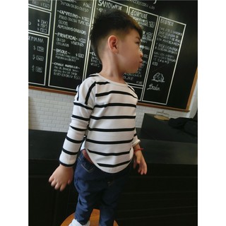áo thun kẻ sọc bé trai đuôi tôm