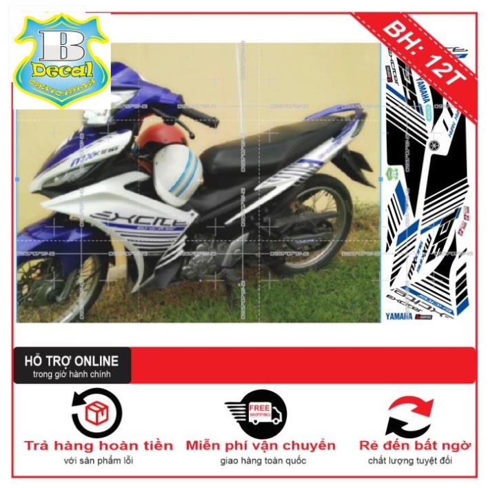 ( Quí khách vui lòng mang ra tiệm cho thợ dán ) Tem EX 2011 SỌC TRẮNG XANH [Bi Decal]