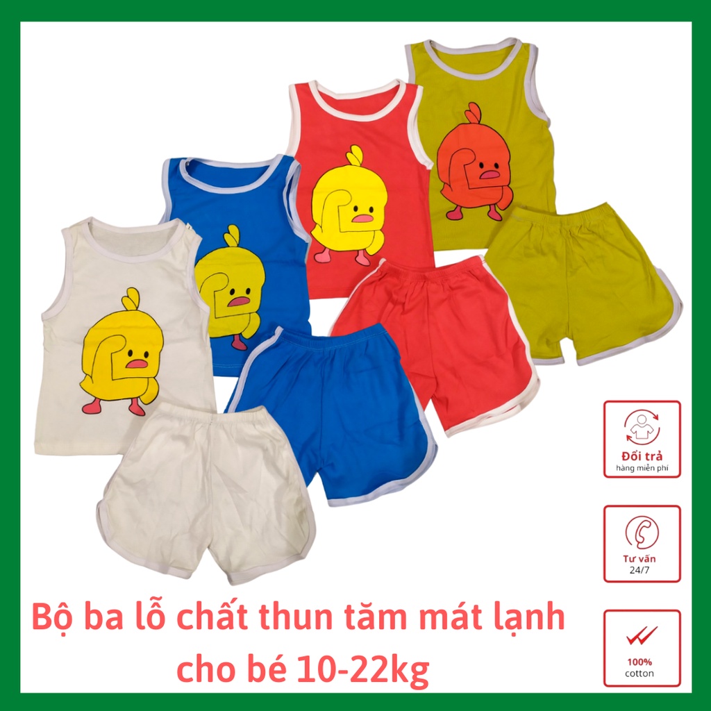 Bộ ba lỗ sát nách gà con cho bé trai/gái 7-22kg