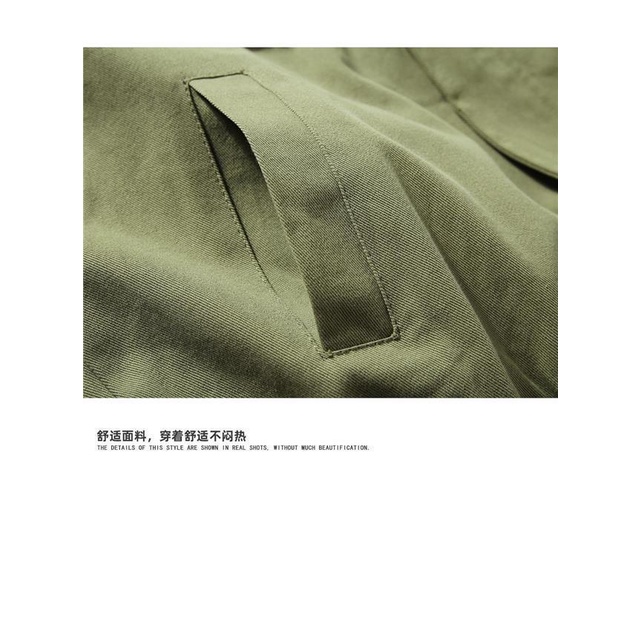 Áo Khoác bomber Nhiều Túi Phong Cách retro Nhật Bản Cho Nam