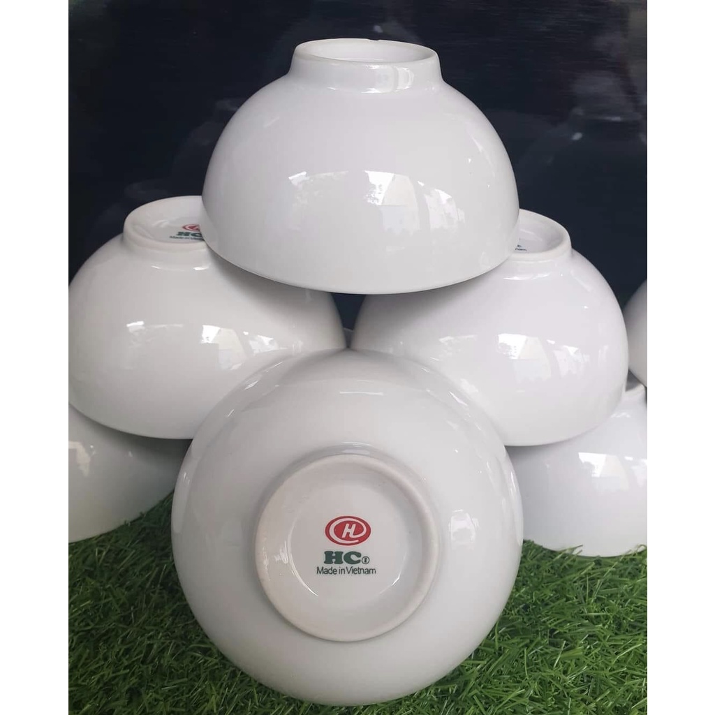 Combo 10 chén sứ trắng