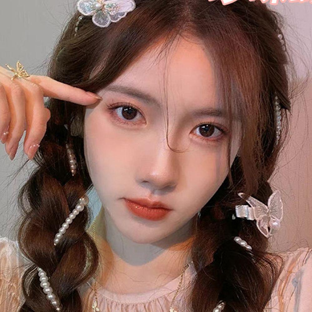 Vanes1 Tóc Giả Thắt Bím Xương Cá Phong Cách Công Chúa Ngọt Ngào