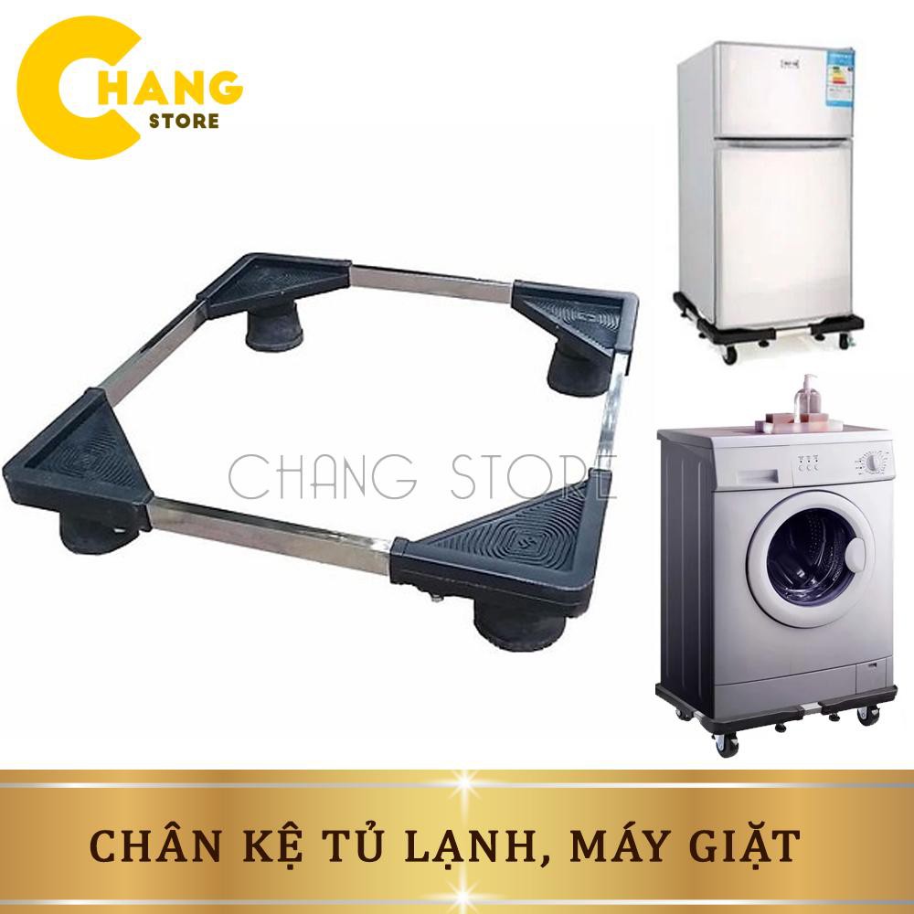 Chân kê kệ máy giặt, tủ lạnh chống rung lắc khung Inox điều chỉnh được kích thước, chịu tải tới 250kg - Hàng Việt Nam