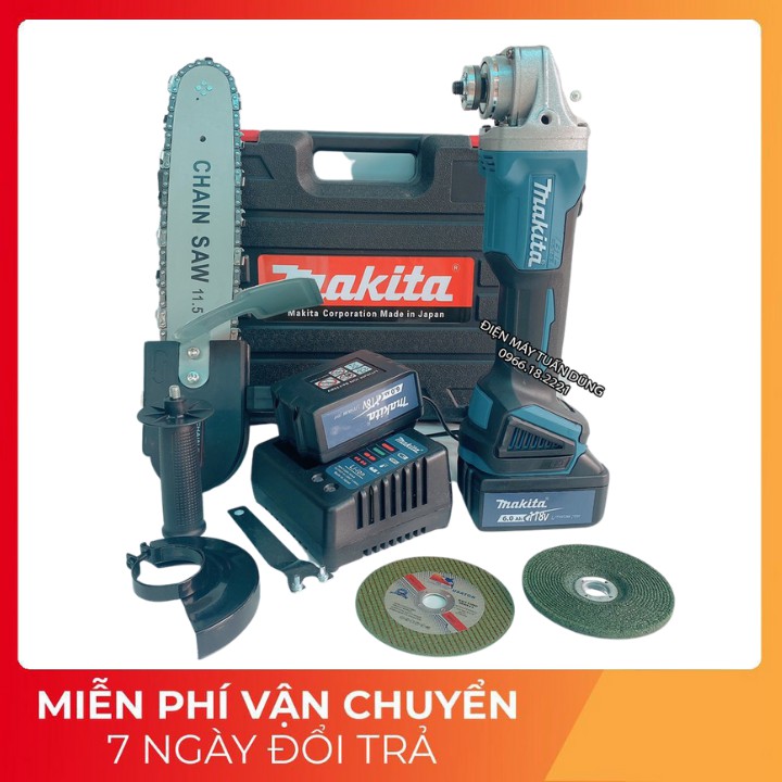 Máy mài, máy cắt cầm tay Pin Makita 72V không chổi than - TẶNG BỘ LƯỠI CƯA XÍCH CẮT GỖ