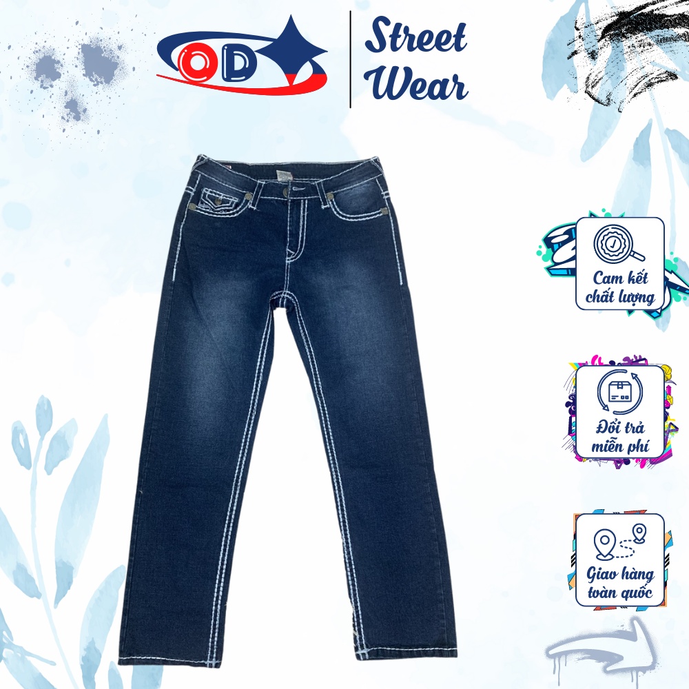 Quần jean Ông Địa J05 ⚡ TOP BÁN CHẠY ⚡ Quần jean nam True Religion kích cỡ đa dạng, vải cotton giặt không phai màu