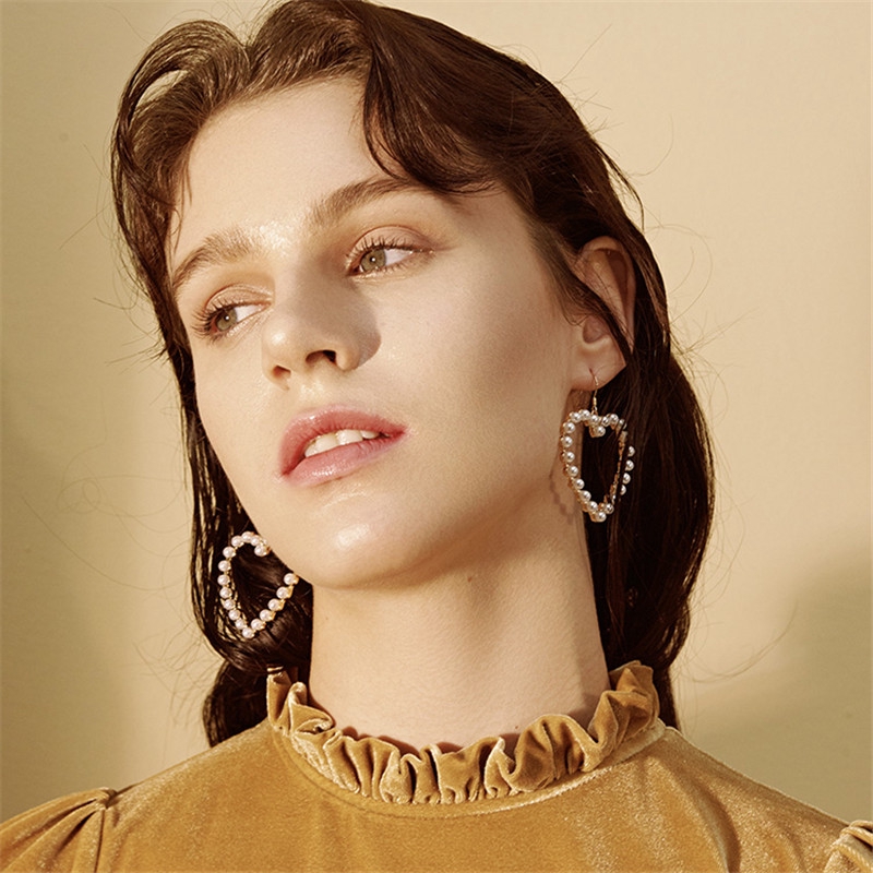 Khuyên tai hình trái tim phong cách Hàn Quốc thanh lịch cho nữ