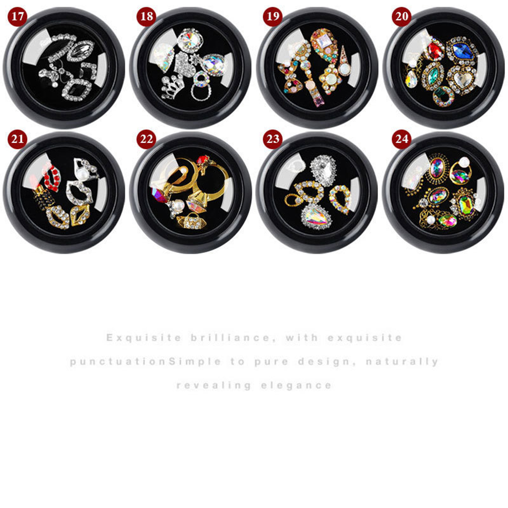 CHARMS Set 6 Phụ Kiện Trang Trí Móng Tay Nghệ Thuật 24 Kiểu