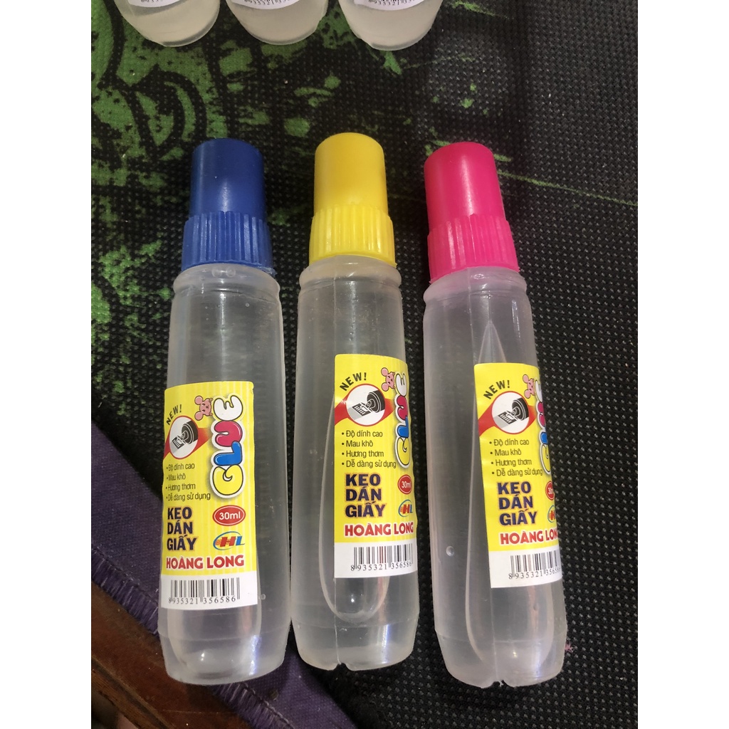 Vỉ 12 Lọ Hồ Nước Hoàng Long GLUE Dán Giấy - 30ml