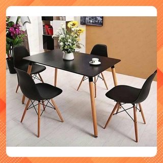 Bàn ăn eames chân gỗ nhập khẩu