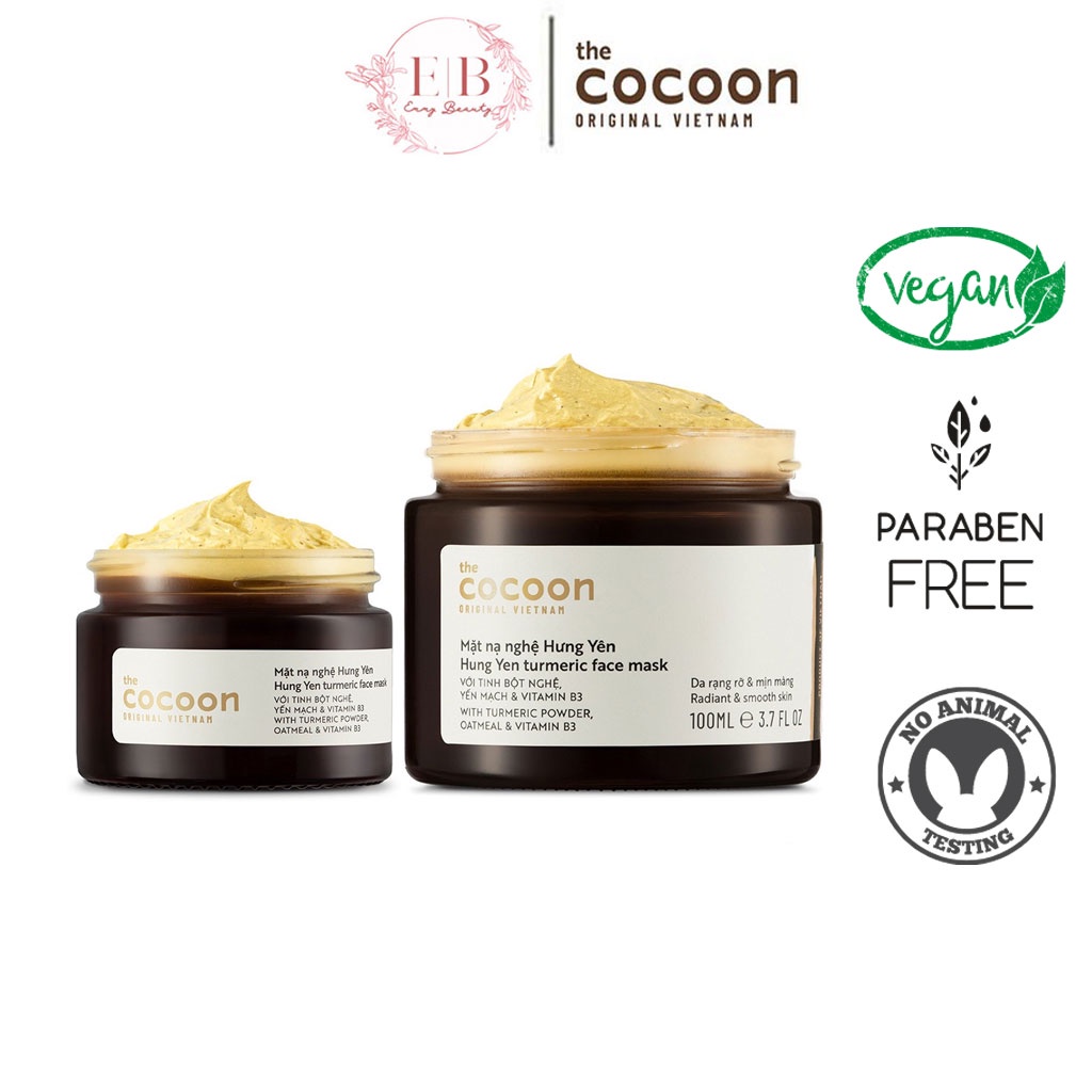 Mặt Nạ Nghệ Hưng Yên Cocoon 30ml - 100ml Turmeric face mask Sáng Đều Màu Da