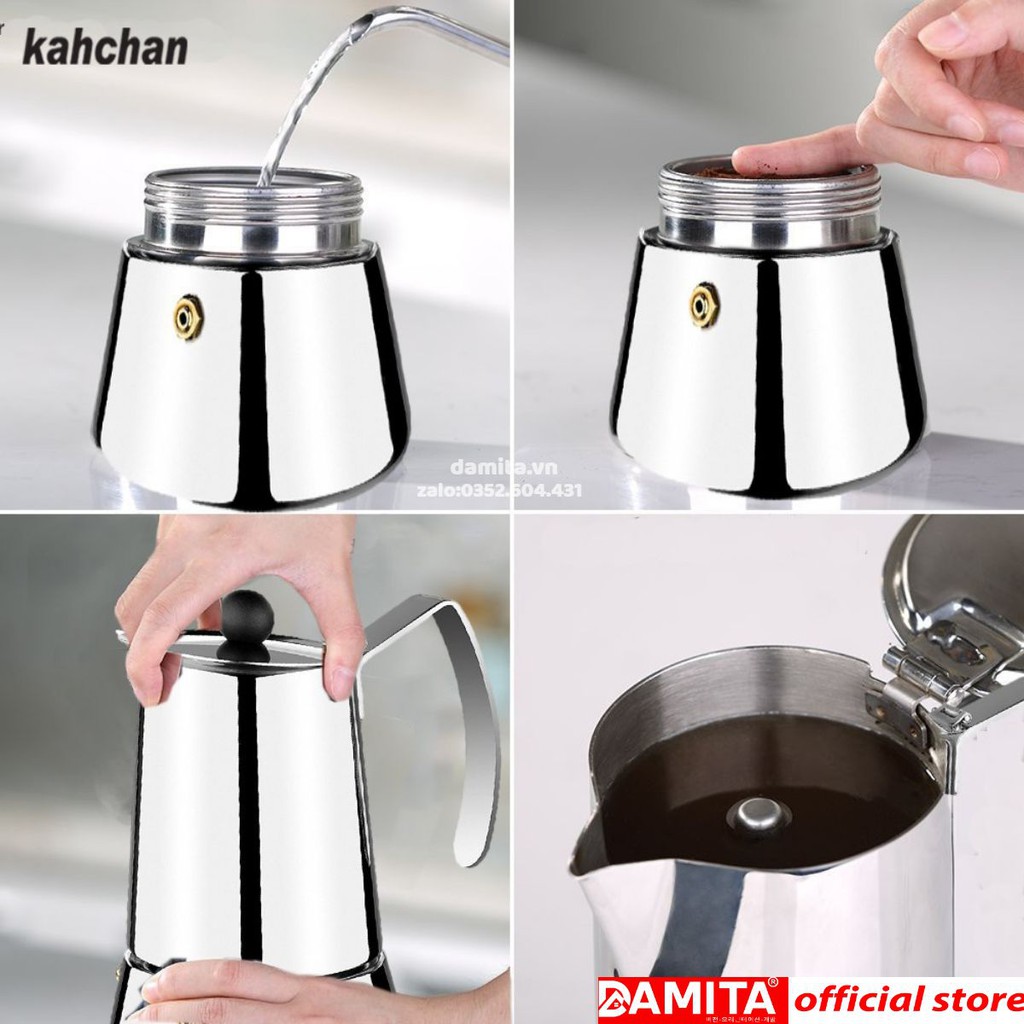 Ấm pha cà phê 160ml 4 cup Moka Pot Kahchan EP6169