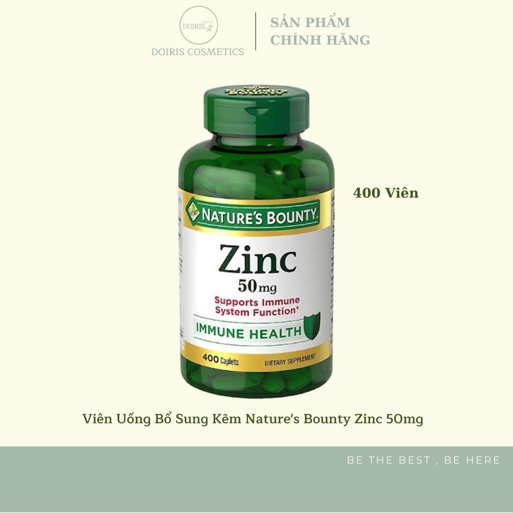 Viên Uống Bổ Sung Kẽm Nature's Bounty Zinc 50mg 400 viên