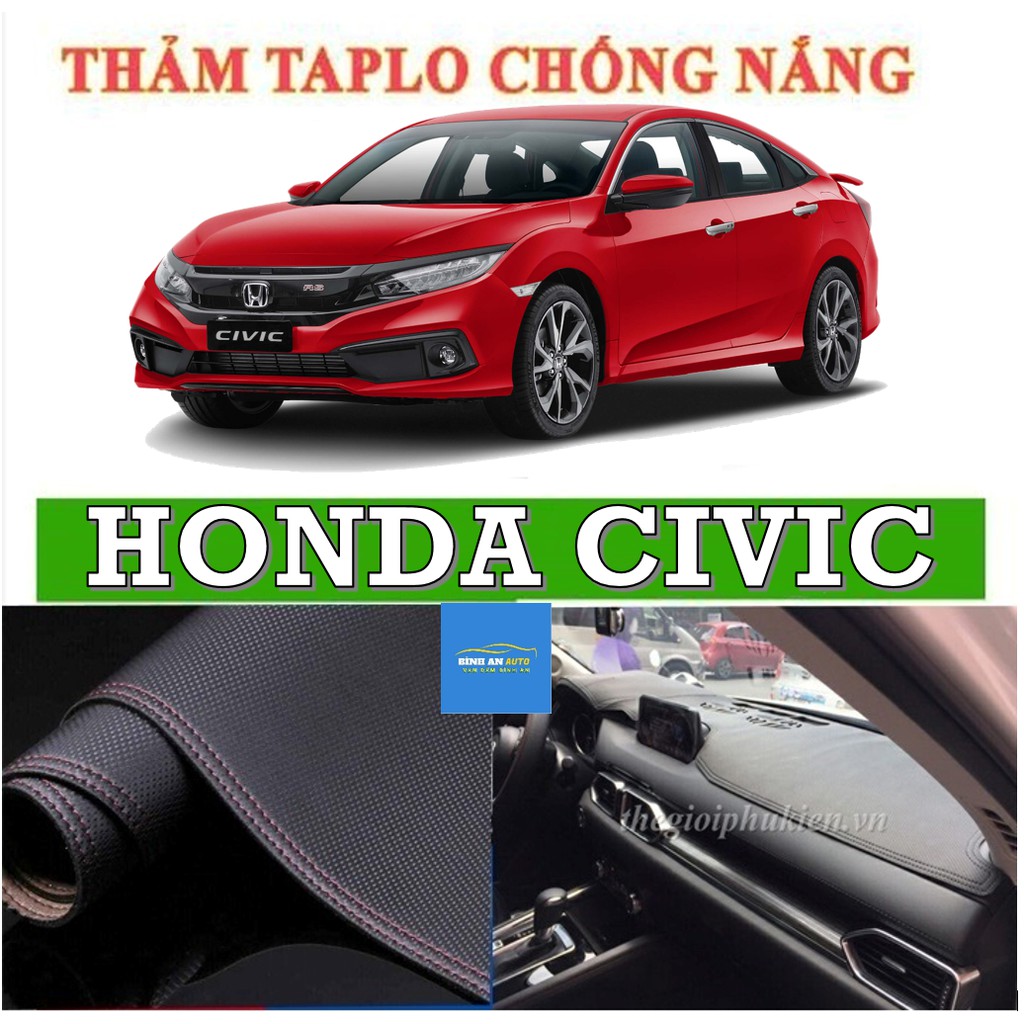 Thảm phủ taplo HONDA CIVIC 2016-2020 Vân cacbon cao cấp - ÔTô Pro