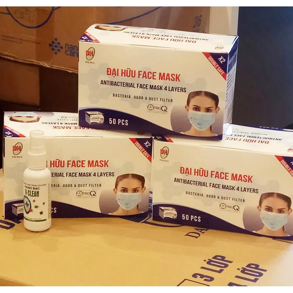 [CHÍNH HÃNG] Khẩu trang 4 lớp Đại Hữu xanh_hộp 50 chiếc | BigBuy360 - bigbuy360.vn