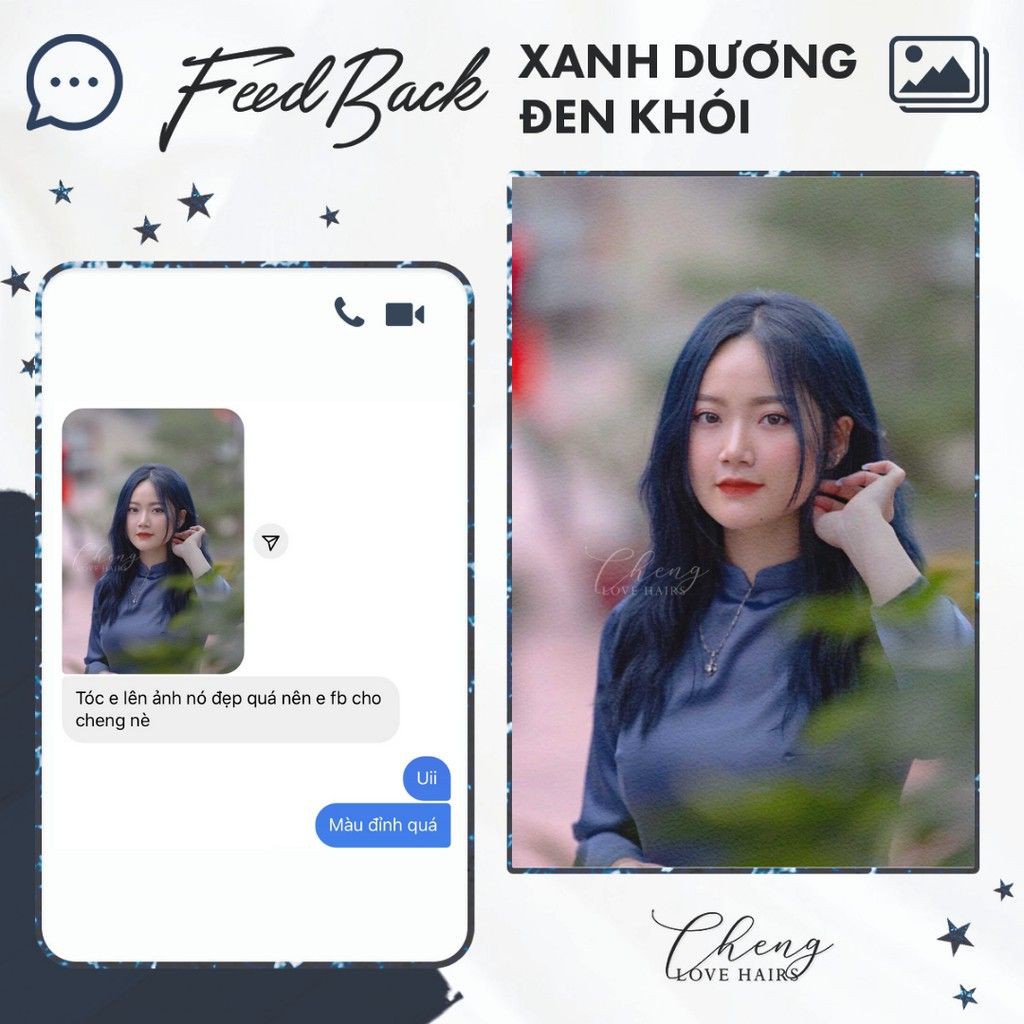 (KHÔNG TẨY) Thuốc nhuộm tóc XANH DƯƠNG ĐEN KHÓI Chenglovehairs, Chengloveshair, Chengloveshairs, Chenglovehair | BigBuy360 - bigbuy360.vn