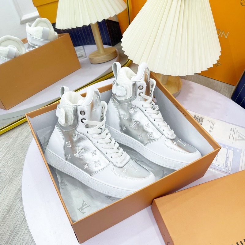 Giày thể thao sneaker lv bạc hoa văn chìm fullbox