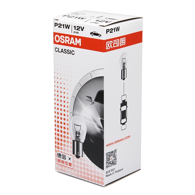 (Hộp 10 bóng)Bóng đèn hậu OSRAM 1 tóc P21W 12V 21W (chân thẳng)| Bóng 2 tóc OSRAM CLASSIC P21/5W 12V 21W(chân lệch)