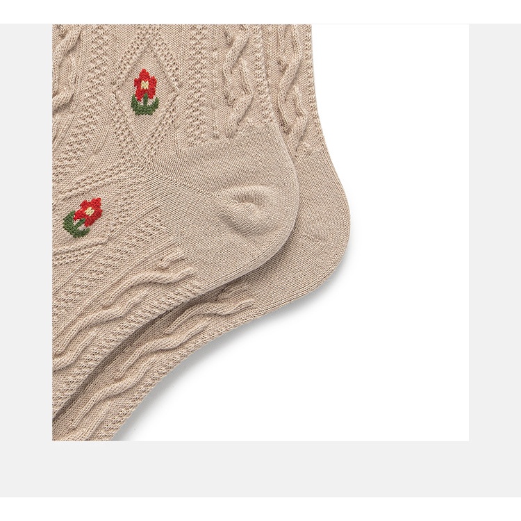 Vớ WAFNHA D657 vải cotton lanh cổ cao vừa phong cách Hàn Quốc cho nữ