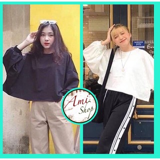 Áo dài tay Croptop rộng tay phồng
