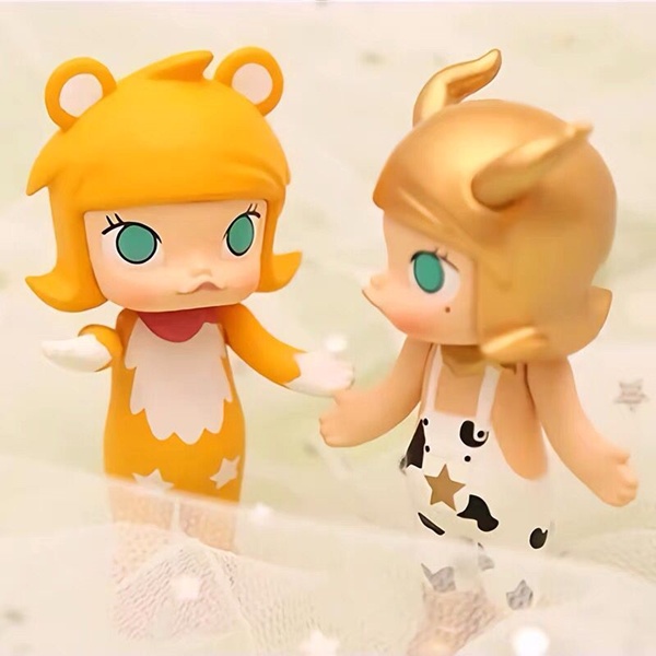 ★Hgtoys★Mô Hình Búp Bê Popmart MOLLY Chòm Sao Series 2 Trang Trí
