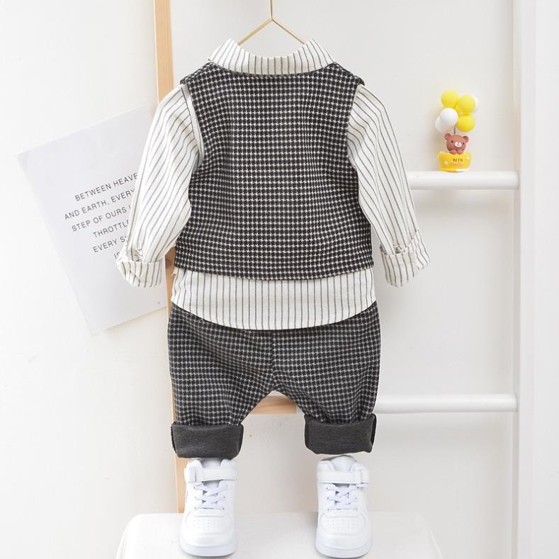Set Vest 4 chi tiết cho bé trai cực xịn, gile cho bé phong cách Hàn Quốc - HONGVYBABY Có ảnh thật