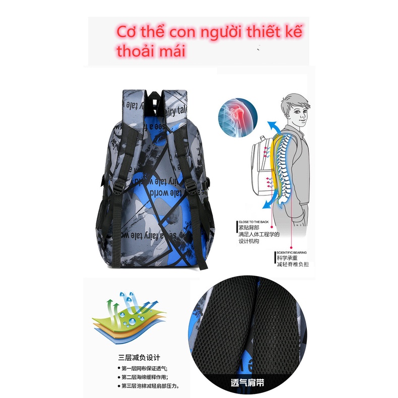 Balo ngụy trang xu hướng thời trang thể thao,chuyên đựng quần áo, laptop, sách vở,thích hợp đi học, du lịch, đi làm