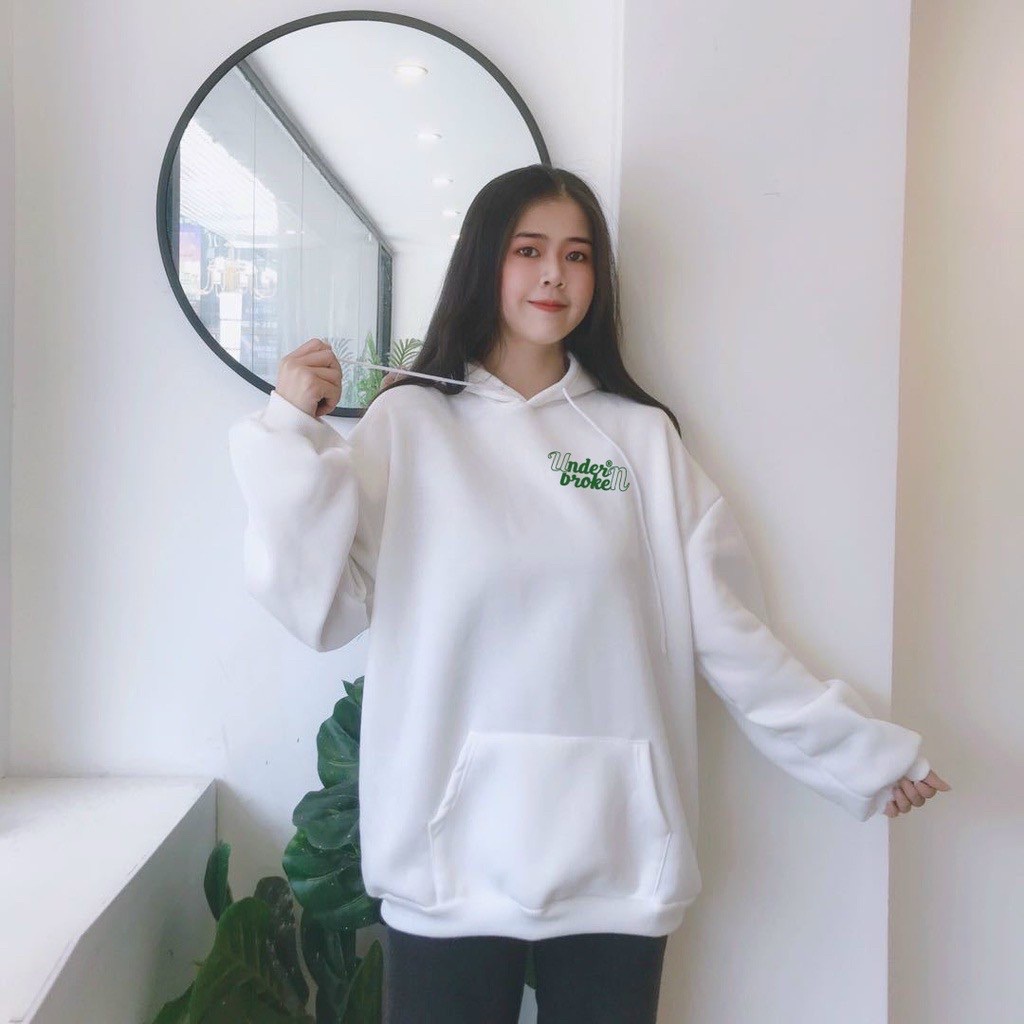 Áo khoác nỉ hoodie áo nỉ ngoại họa tiết in chữ UNDER BROKEN nam nữ unisex