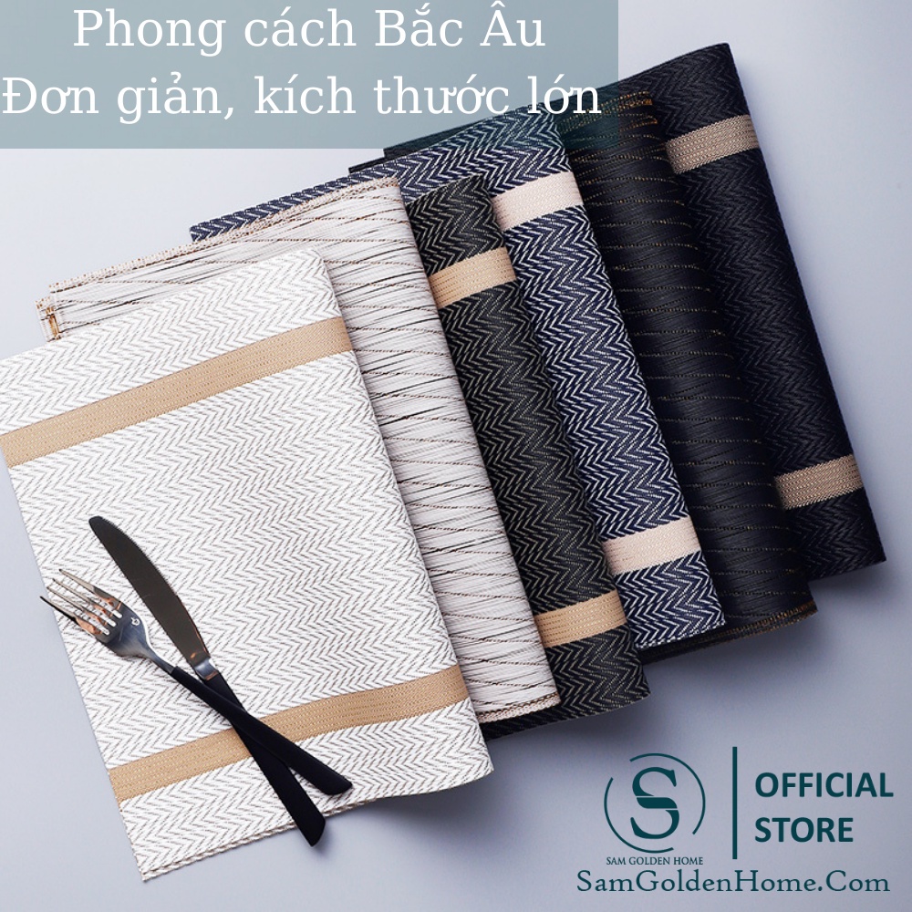 Tấm Lót Bàn Ăn Liv Cao Cấp PVC Placemat Đủ Size Hình Chữ Nhật
