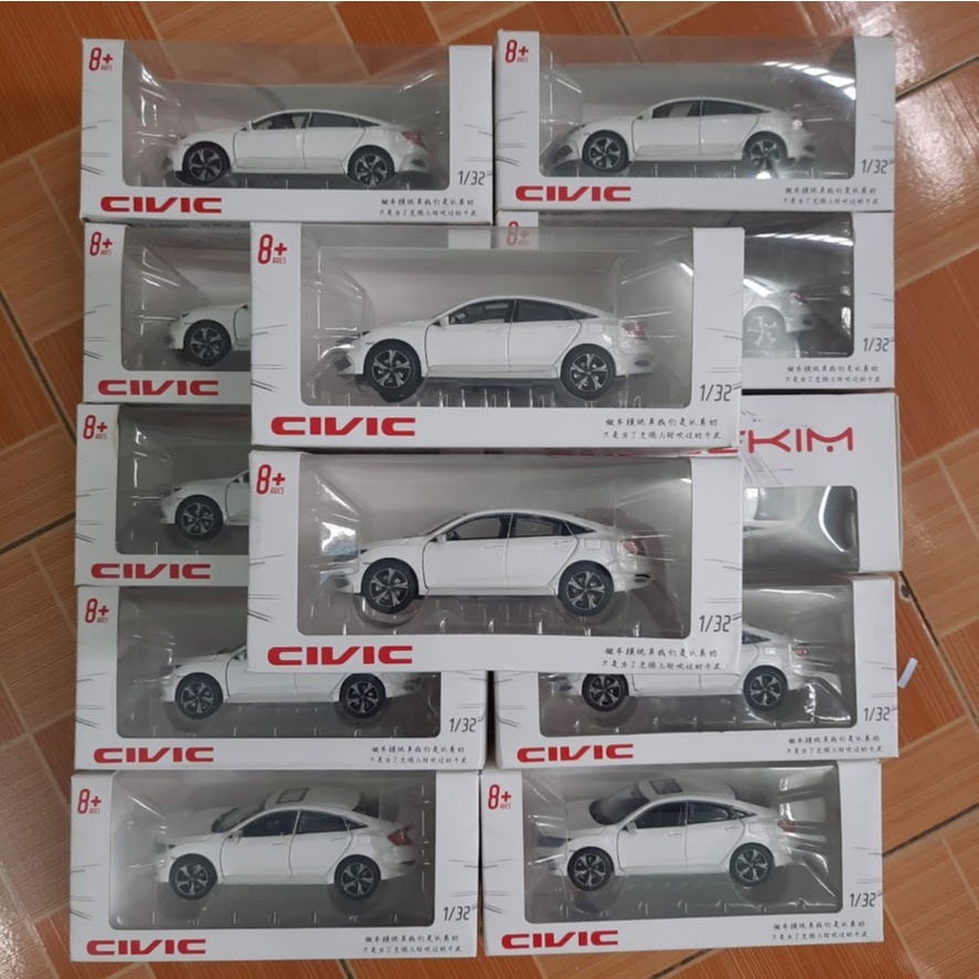 Mô hình xe ô tô Honda Civic mẫu mới tỉ lệ 1:32 bằng kim loại có âm thanh và đèn mở các cửa xe đồ chơi trẻ em