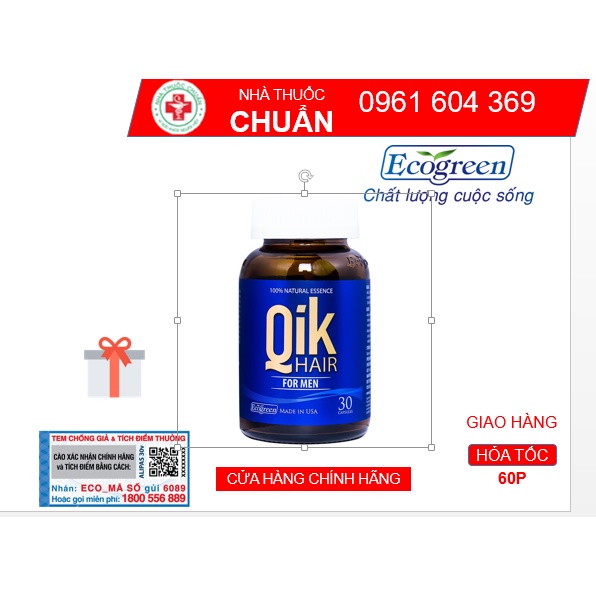 QIK HAIR FOR MEN ( MUA 4h30v tích điểm TẶNG 1h15v Hàng chính hãng có tem chống hàng giả)