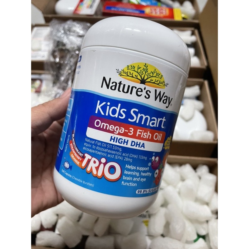 NATURE’S WAY KIDS SMART OMEGA3 FISH OIL LỌ 180 VIÊN CHÍNH HÃNG