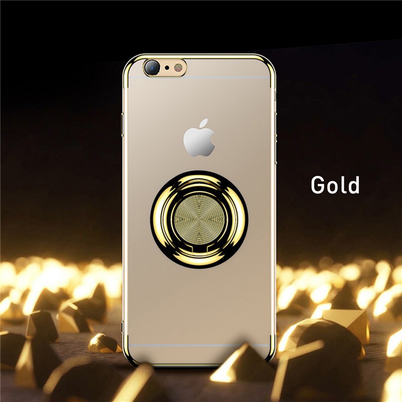 Ốp điện thoại trong suốt kèm giá đỡ nhẫn từ tính cho Iphone 11 Pro Max / 7 / 8 / 6s Plus / X / Xr / Xs Max | BigBuy360 - bigbuy360.vn