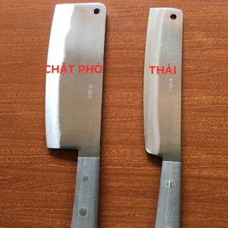 Bộ 2 sản phẩm gồm: dao chặt vuông, dao thái thép trắng không gỉ