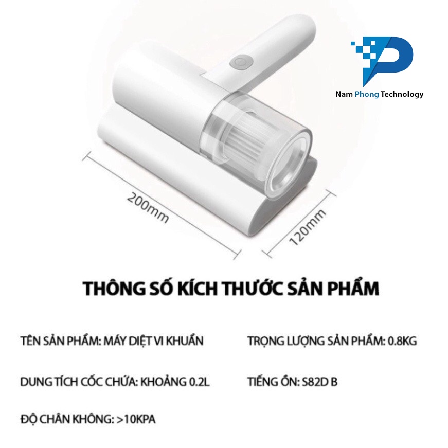 MÁY HÚT BỤI GIƯỜNG NỆM, MÁY HÚT BỤI MINI CẦM TAY CÓ TIA UV KHỬ KHUẨN, BẢO HÀNH 6 THÁNG - NAM PHONG TECHNOLOGY