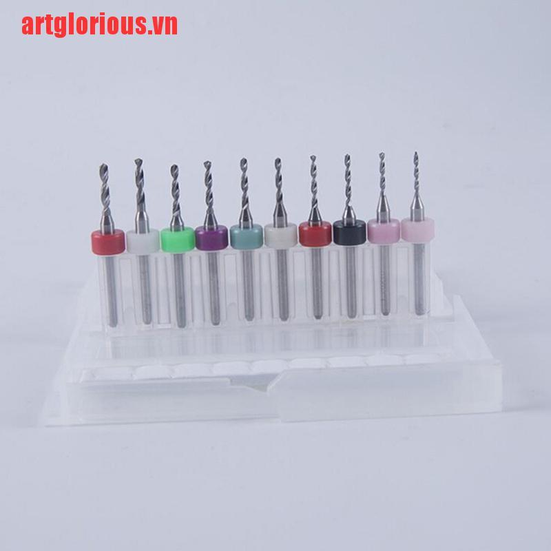 【artglorious】10Pcs/set PCB print circuit board carbide CNC mini micro drill bit