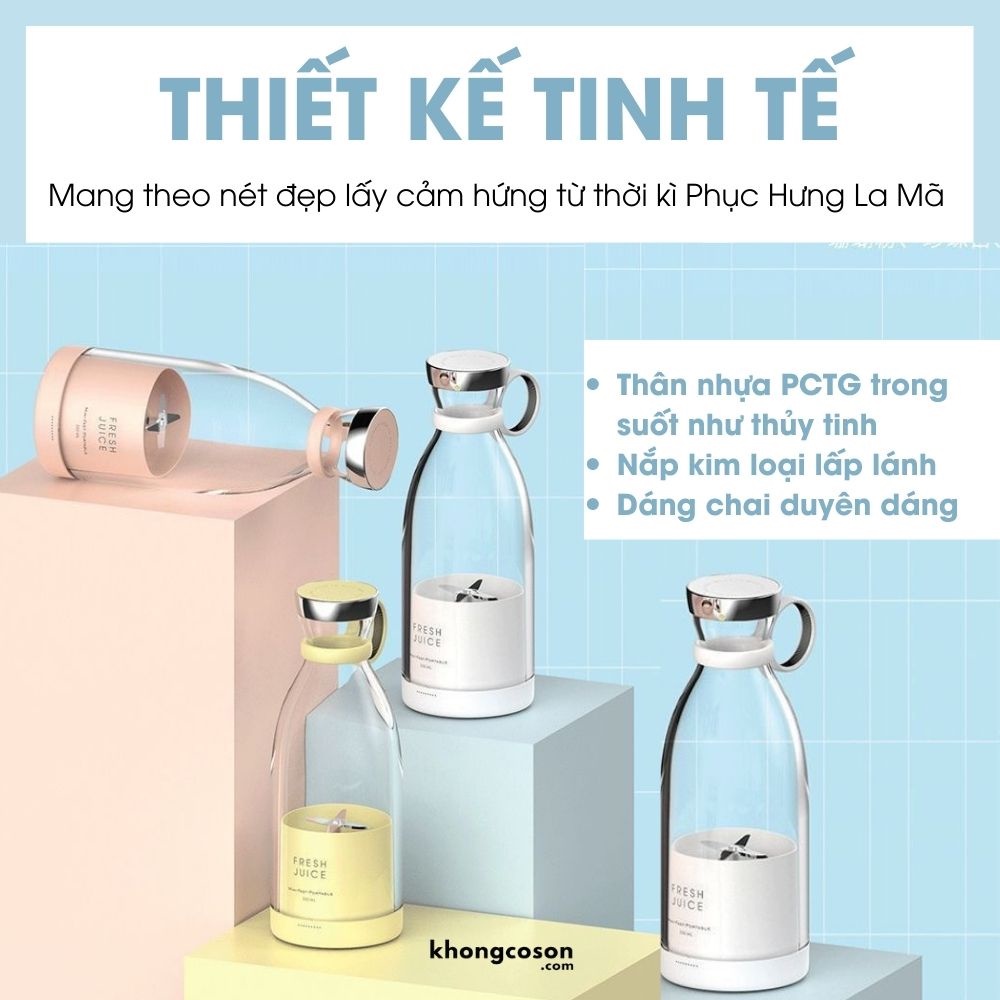 Máy Xay Sinh Tố Cầm Tay Mini Đa Năng Tiện Lợi Ép Trái Cây Say Hoa Quả Quà Tặng Sinh Nhật Mẹ Bạn Trai Bạn Gái - Automatik