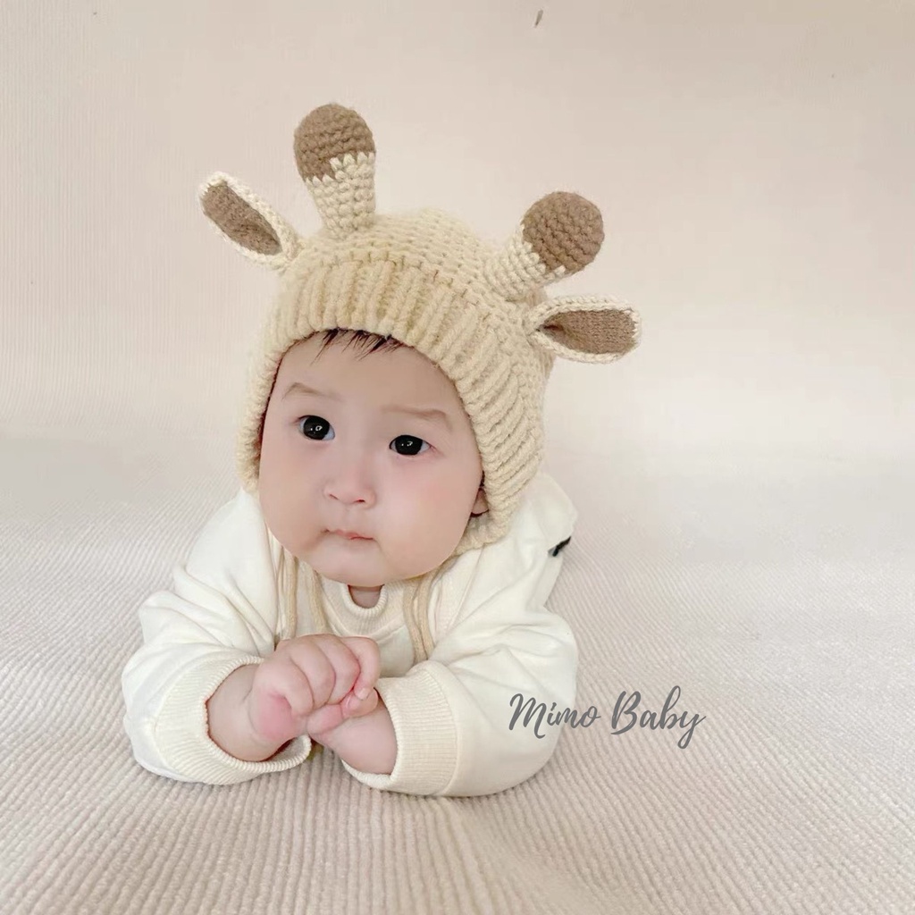 Mũ len hình sừng hươu cao cấp cho bé (1-3y) Mimo baby ML42