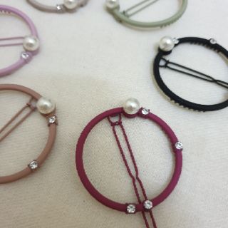 Kẹp Tóc Hình Tròn Đính Hạt Vintage