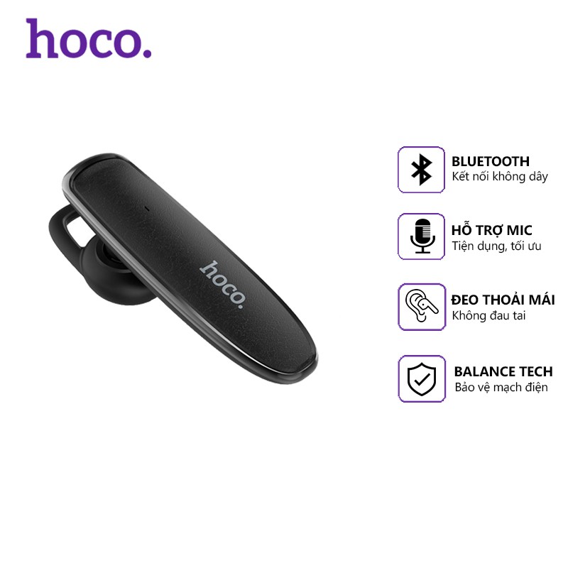 [Mã 2404EL10K giảm 10K đơn 20K] Tai nghe Bluetooth Hoco E29 V4.2 hỗ trợ mic, tương thích nhiều thiết bị