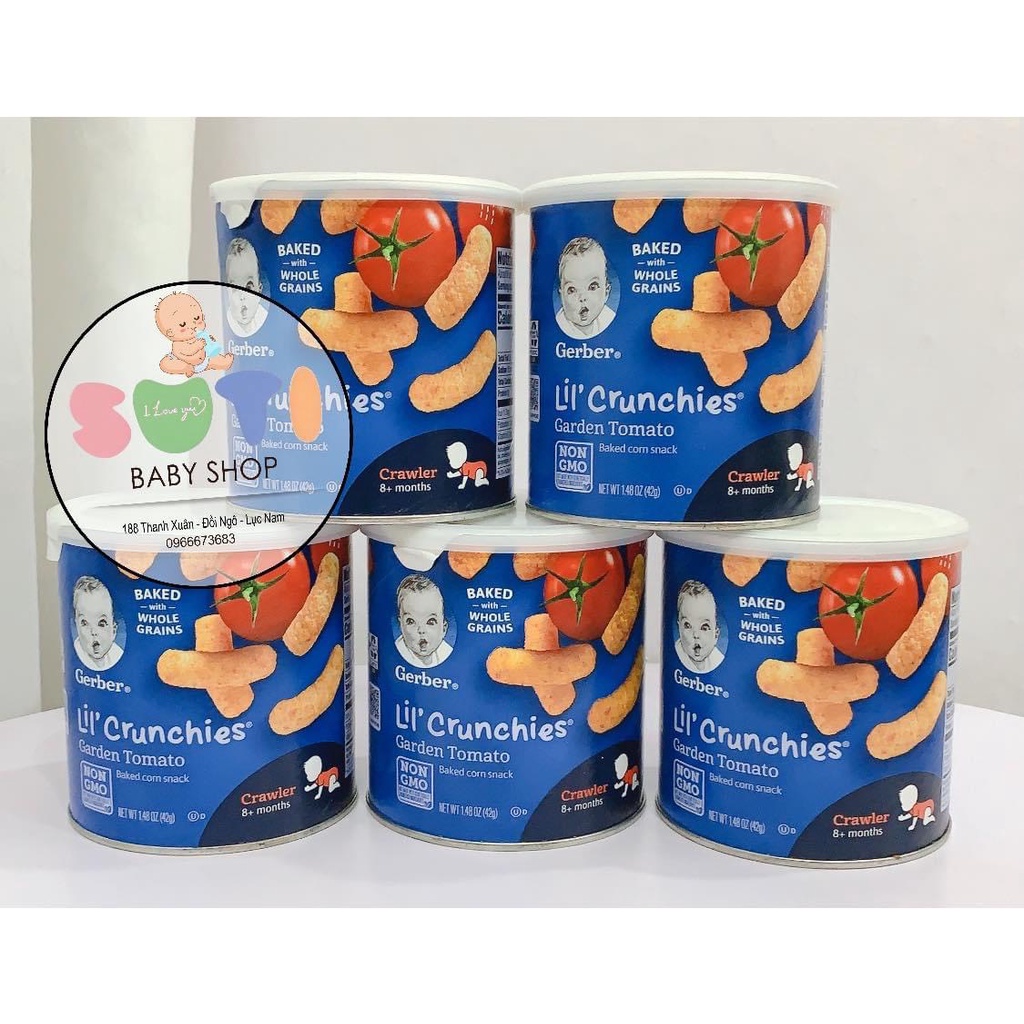Bánh Gerber lùn Lil' Crunchies phô mai dạng que, đồ ăn dặm Gẻber cho bé từ 8 tháng tuổi