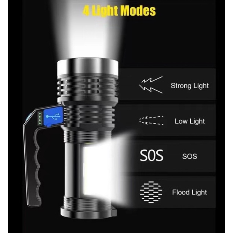 Đèn Pin Mini cầm tay led, đèn pin siêu sáng chiếu xa, công suất cao lên đến 2000M