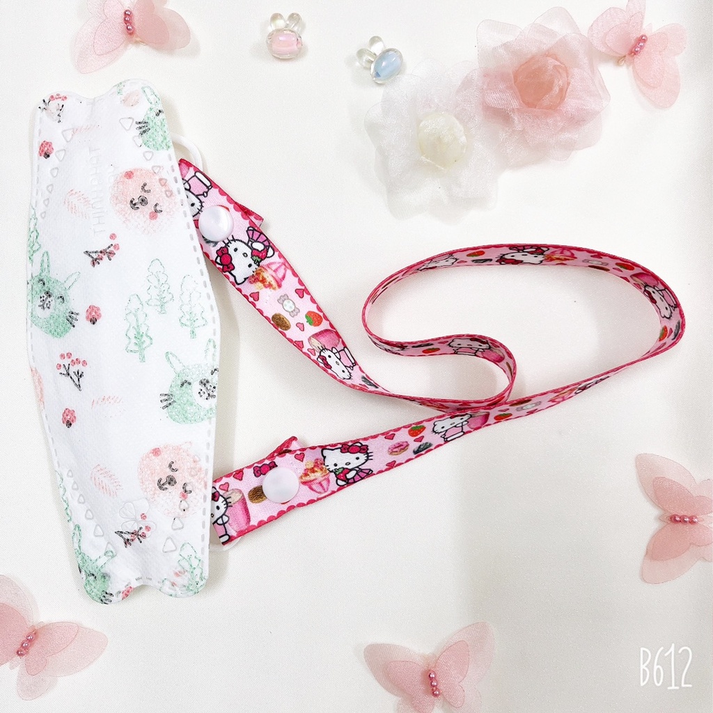 Dây đeo khẩu trang vải dệt siêu mềm mại in hình siêu cute tiện dụng cho bé gái và bé trai