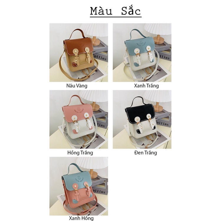 Túi Handmade, Túi Tự Đan Da PU Phối Màu In Chữ Enjoy The Little Things (Set Nguyên Liệu Tự Làm)