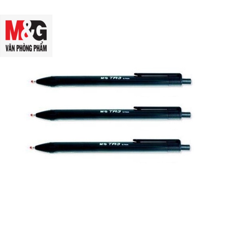 Bút bi M&G ABPW3072A/B/C màu đen, xanh, đỏ. Đầu 0.7 trên cây viết ghi TR3. 1 cây