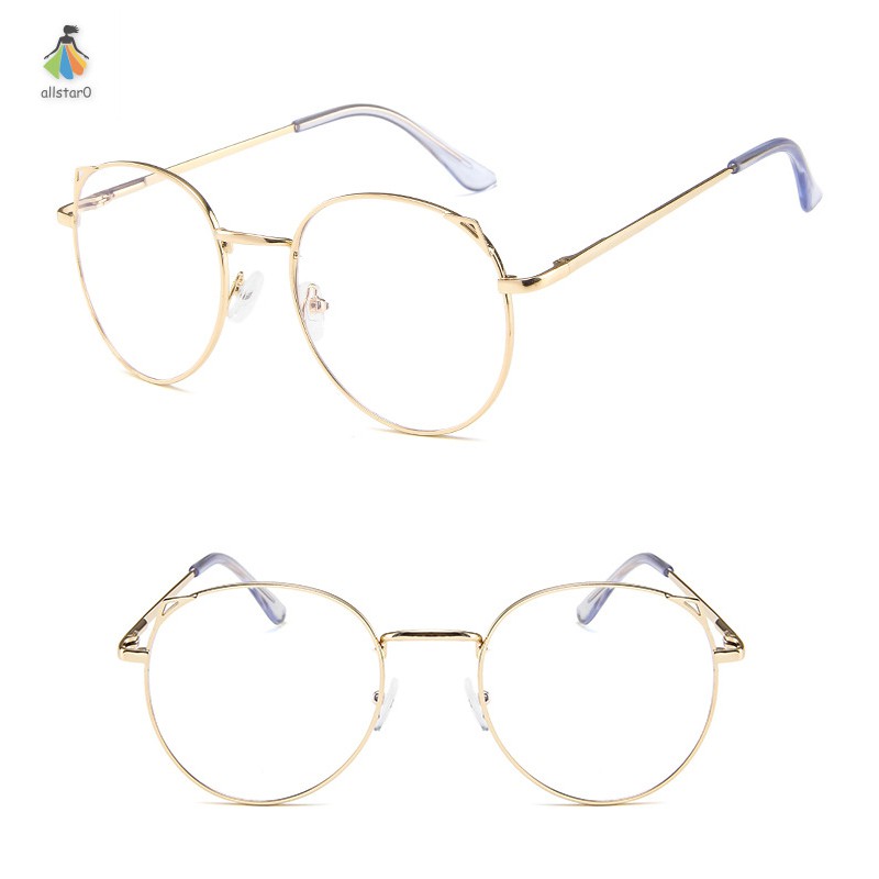1 Pcs Student Anti Blue Ray Glasses Metal Frame Lightweight Fashion Clear Lens