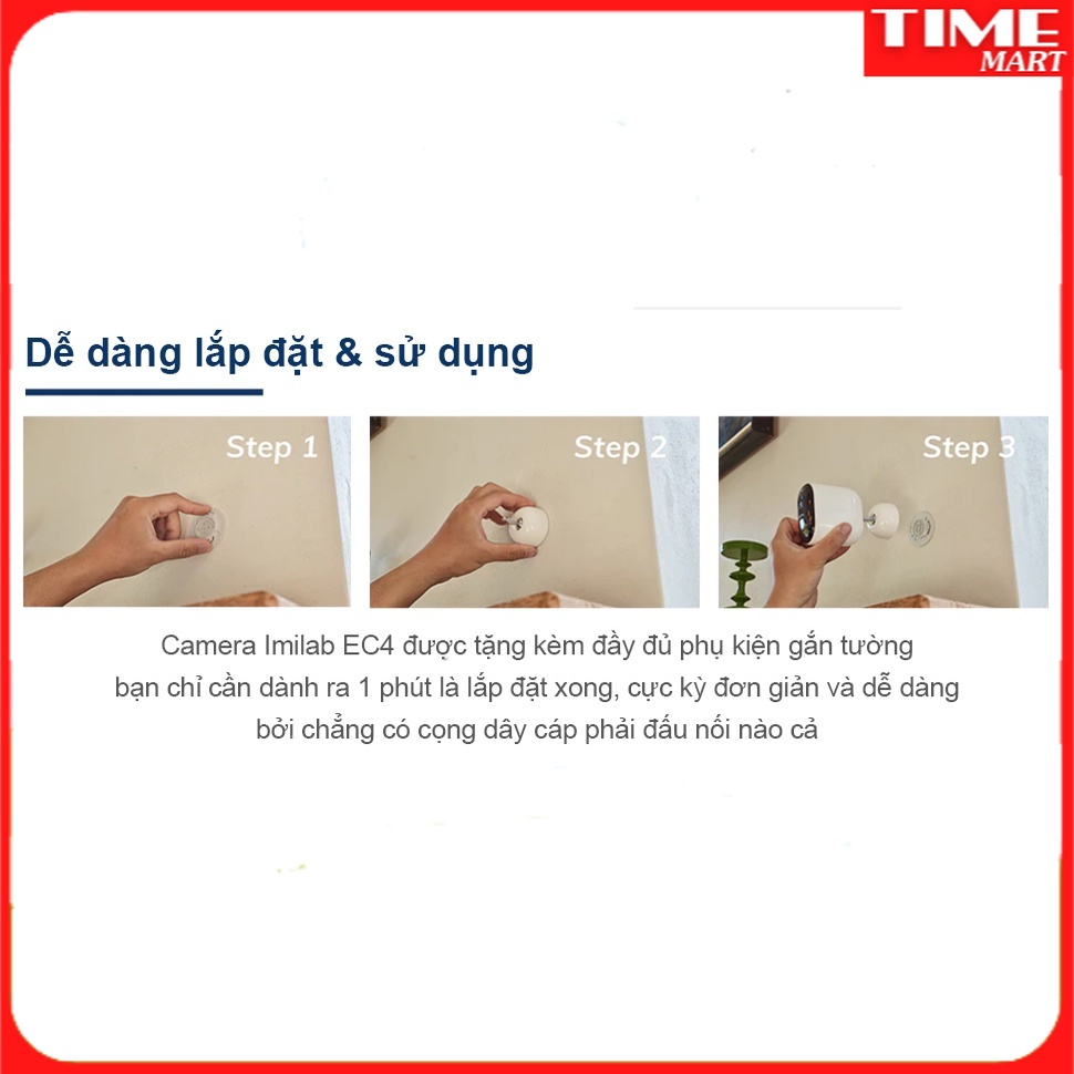 Camera ip xoay EC4 2.5K IMILAB, Lens F1.6, khả năng nhìn đêm có màu [TIME_MART siêu thị tiện ích gia đình]